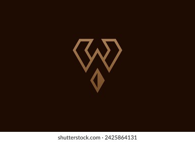 Initial W Diamond logo, Letter W with diamond combination, usable for brand and business logos, flat design logo template element, vector illustration