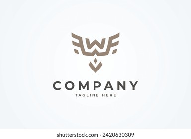 Initial W eagle logo. letter W forming eagle logo design. flat design logo template element. vector illustration