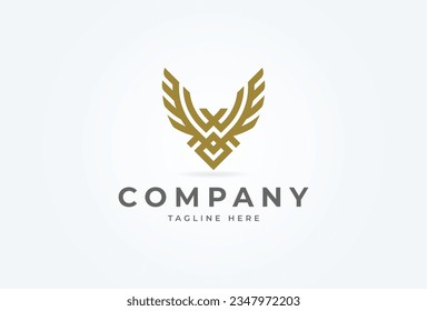 Initial W Eagle logo. modern letter W forming Eagle Bird design logo. flat design logo template. vector illustration