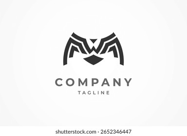 Initial W Eagle logo, modern eagle bird with letter W combination, vector illustration