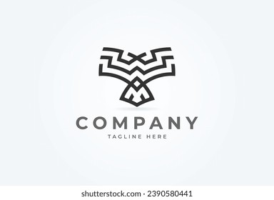 Initial W Eagle logo, monogram logo letters W form a eagle, flat design logo template, vector illustration