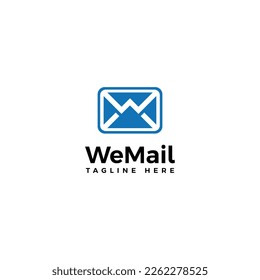 Initial W email communication logo. Modern line sinple symbol design. Vector template