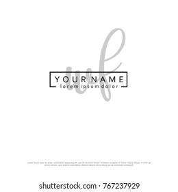 Initial W & F elegant logo template vector