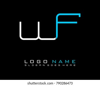 Initial W & F minimalist logo template vector