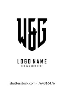 Initial W & G abstract shield logo template vector