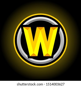Initial W Gaming  Esport Logo Design Template Inspiration,