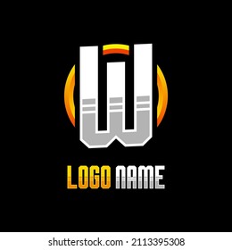 Initial W Gaming Logo Design Template Inspiration, Vector Illustration.