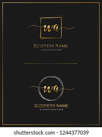 Initial W A handwriting logo vector. Letter handwritten logo template.