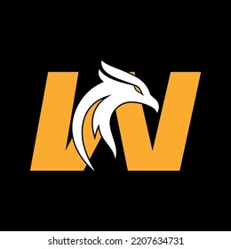 Initial W Hawk Face Logo