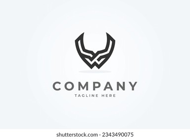 Initial W Horn logo. modern and minimalist letter W with Horn design logo. vector illustration