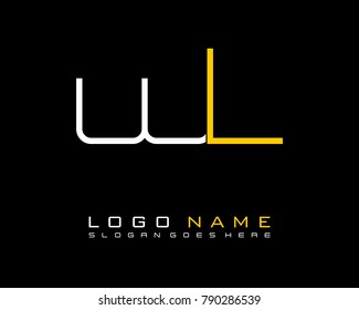 Initial W & L minimalist logo template vector