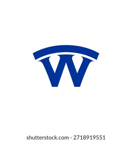 Anfangsbuchstabe W mit dem Logo des Brückensymbols