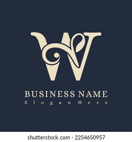 Initial W Letter with Flourish for Luxury Boutique, Hotel, Fashion Business Logo Idea Template