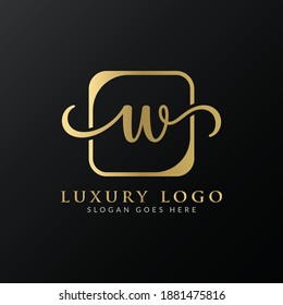 Initial W letter Logo Design vector Template. Abstract Luxury Letter W Logo Design