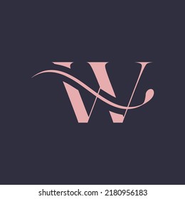 Vorlage für das Design des Logos mit anfänglichem W-Buchstaben, Vektorgrafik