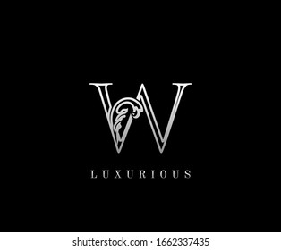  Initial W letter luxury beauty flourishes vintage monogram logo perfect for boutique, wedding invitation, restaurant,hotel.