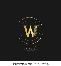 Initial W letter luxury beauty flourishes ornament monogram logo