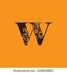 Initial W letter luxury beauty flourishes ornament monogram logo Swoosh Letter Logo Design for business and company identity. Water Wave W Logo with modern trendy