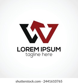 initial W letter monogram abstract logo design concept isolated vector template 