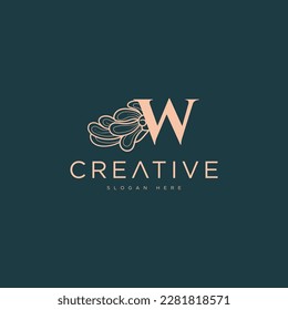 Initial W letter vector luxury logo design