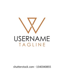 Initial w line business logo vector minimalist