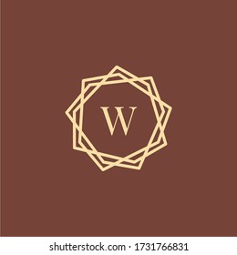 Initial W logo design with beauty frame