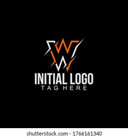 initial W logo font Thorns - Logo Design Template
