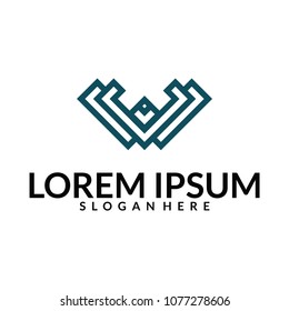 Initial W logo template. Vector illustration