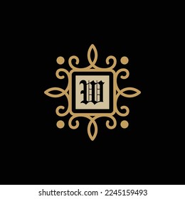 Initial W luxury emblem monogram vector logo template