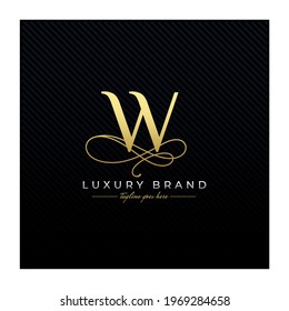 Initial W Luxury Letter Logo Design , Elegance Wedding Initial Monogram