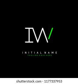 Initial I W minimalist modern logo identity vector