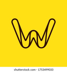 Initial W modern line monogram and elegant logo design. Vector letter  