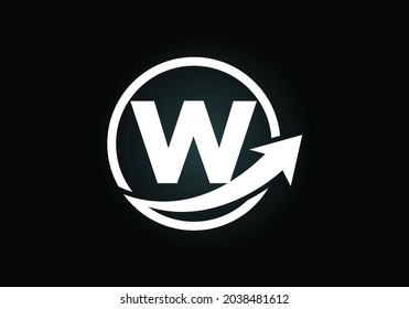 Initial W monogram alphabet symbol design incorporated with the arrow. Financial or success logo concept. Font emblem. Logo for business and company identity
