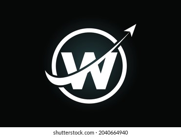 Initial W monogram alphabet symbol design incorporated with the arrow. Financial or success logo concept. Font emblem. Logo for accounting business and company identity