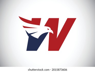 Anfangsbuchstabe W mit dem Buchstaben Eagle Kopf-Negativraumsymbol. Creative Eagle Head, Vektorgrafik. Modernes Logo-Design für Unternehmen und Firmenidentität.