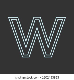 Initial W Monoline, Outline, Double Line Simple Premium Logo Icon. Design Graphic Vector EPS10