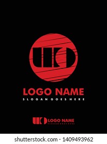 Initial W negative space logo with circle template