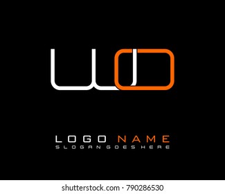 Initial W & O minimalist logo template vector