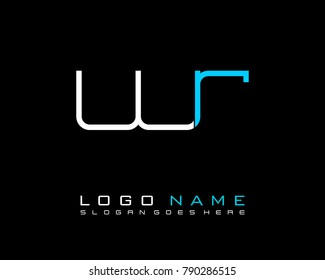 Initial W & R minimalist logo template vector