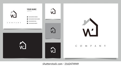 Initial W Real Estate Logo Design Vector