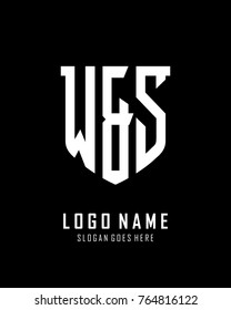Initial W & S abstract shield logo template vector