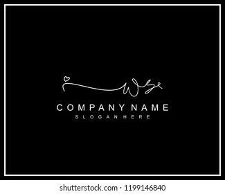 Initial W S handwriting logo template vector