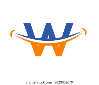 Initial W smile vector logo Element. Letter W Happy with smile concept