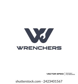 Initial W technical logo vector illustration