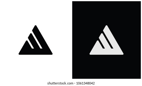 Initial W with Triangle Logo Design Template.