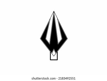 initial w  warrior spearhead logo isolated on white background