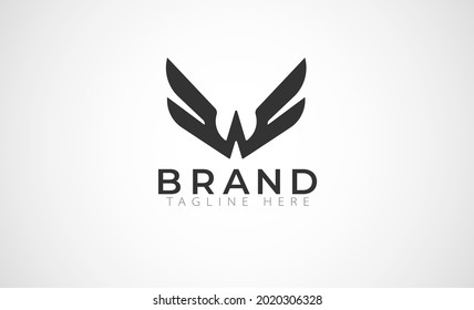 Initial W wings modern simple Logo  design, vector illustration