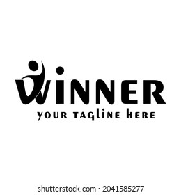 
The initial 'W' (winner) features a modern alphabet font. black typography on a white background. vector illustration