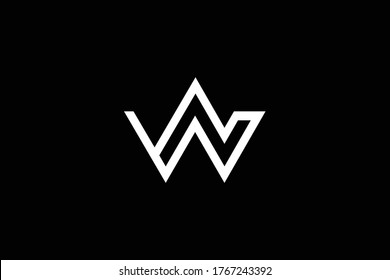 Initial W WN NW modern monogram and elegant logo design, Professional Letters Vector Icon Logo on black background.