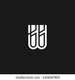 Initial W WV VV letter logo design in black background